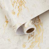 Azomor® Beige et Or marbre adhésif pour cuisine et meubles