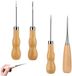 ZenithVibe 4 pièces poinçon en cuir avec manche en bois