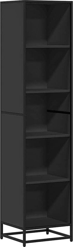 vidaXL Boekenkast - 40x35x170,5 cm - Bewerkt Hout - Zwart