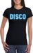Bellatio Decorations Verkleed T-shirt dames - disco - zwart - blauw glitter - jaren 70/80 - carnaval XL
