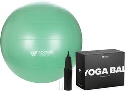 Rockerz Fitness Rockerz Fitness® - Yoga bal inclusief pomp - Pilates bal - Fitness bal - Zwangerschapsbal - Goede houding bij het thuiswerken - 65 cm - kleur: Mintgroen