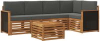 vidaXL Loungeset 5-delig Acacia Hout Natuurlijk en Antraciet