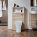 Hudson Reed WC-Ombouw 60cm met Open Plank en LED-Verlichting Licht Eiken - Marbury Toilet - Inbouw Reservoir met Chromen Spoelknop | Hoxton