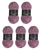 Wollbiene Softy Chenillewol om te haken, breiwol, 500 gram chenillewol, super volumineus grof gehaakt garen (oudroze 86)