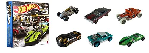 Hot Wheels Meerdere verpakkingen met 6 speelgoedauto's, schaal 1:64, echte decoraties, populaire gegoten onderdelen, rolbare wielen, cadeau voor kinderen vanaf 3 jaar en verzamelaars