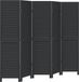 VidaXL Kamerscherm met 5 panelen massief paulowniahout zwart