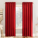 Sun Zero Kruiwagen 2-pack energiebesparende staaf zak gordijnpaneel paar, 137 x 160 cm, rood