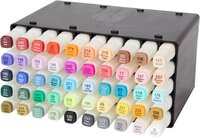 Decotime Aquamarkers 50 stuks - Twinmarkers - 50 Waterverf stiften - Kleuren op nummer - Handlettering