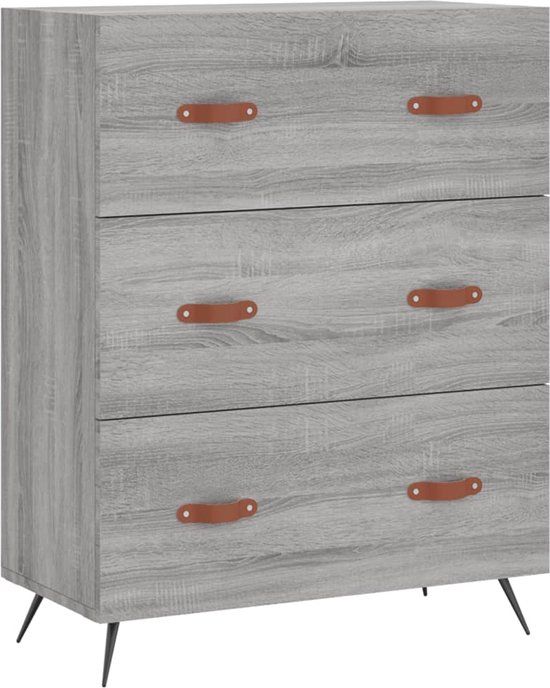 vidaXL Ladekast, 69,5x34x90 cm, Bewerkt Hout, Grijs Sonoma