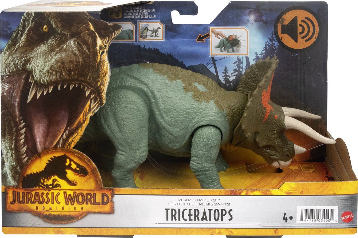Mattel Jurassic World Roar Strikers Triceratops - 2022 Model