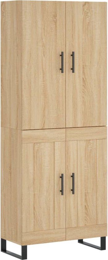 vidaXL Hoge kast 69,5x34x180 cm bewerkt hout sonoma eikenkleurig