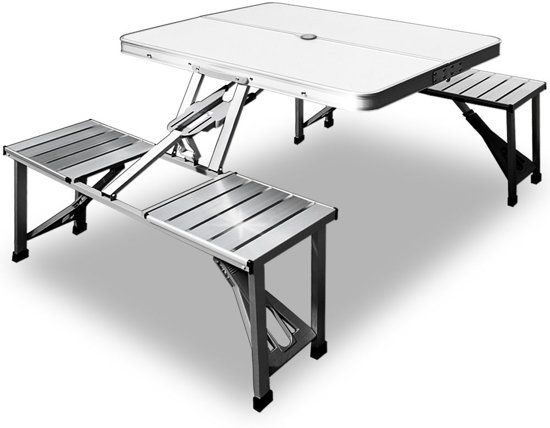 Campingtafel, picknicktafel, Aluminium blad en zitting