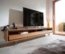 DELIFE Lowboard Stonegrace 240 cm Acacia natuur 2 vakken 4 laden steenfineer V-voet