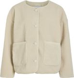 VILA VILILLI L/S TEDDY JACKET/PB Dames Gewatteerde jas Polyester 100% Ecru Maat 42