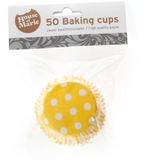 House of Marie Cupcake Vormpjes Stip Geel - pk/50