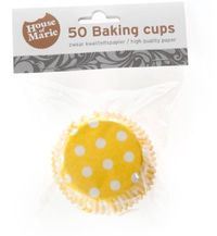 House of Marie Cupcake Vormpjes Stip Geel - pk/50