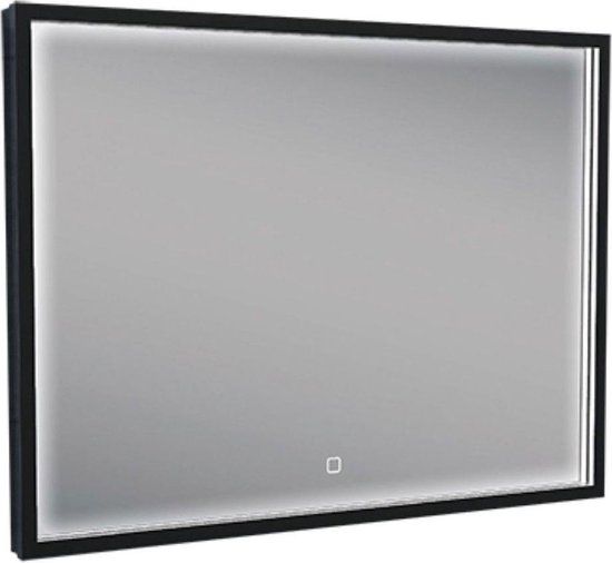 Wiesbaden Badkamerspiegel - 80x60cm - LED Verlichting - Verwarming - Zwart