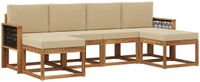 vidaXL - Buiten - bank - set - 6 - st - Natuurlijk - en - Beige - Polyester