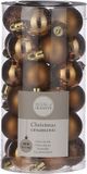 House of Seasons Kleine kunststof kerstballen pakket - 60x stuks - licht koper - Dia 3 cm