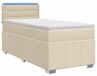 vidaXL Lit boxspring avec matelas Crème 100 x 200 cm Tissu