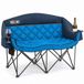 Overmont Extra grote dubbele campingstoel - 2-persoons comfortabele bankstoel Loveseat voor volwassenen - zware gazonstoelen met koeltas en wijnrekken - ondersteuning 800 lbs