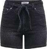 Only Broek Onlgianna Mw Belted Shorts Azg Dnm 15340706 Washed Black Dames Maat - S