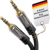 KabelDirekt Aux audio jack kabel 3,5mm – 1m – metaal