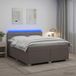 Maison Exclusive Sommier tapissier avec matelas et éclairage LED, couleur taupe, 140 x 200 cm, rembourré