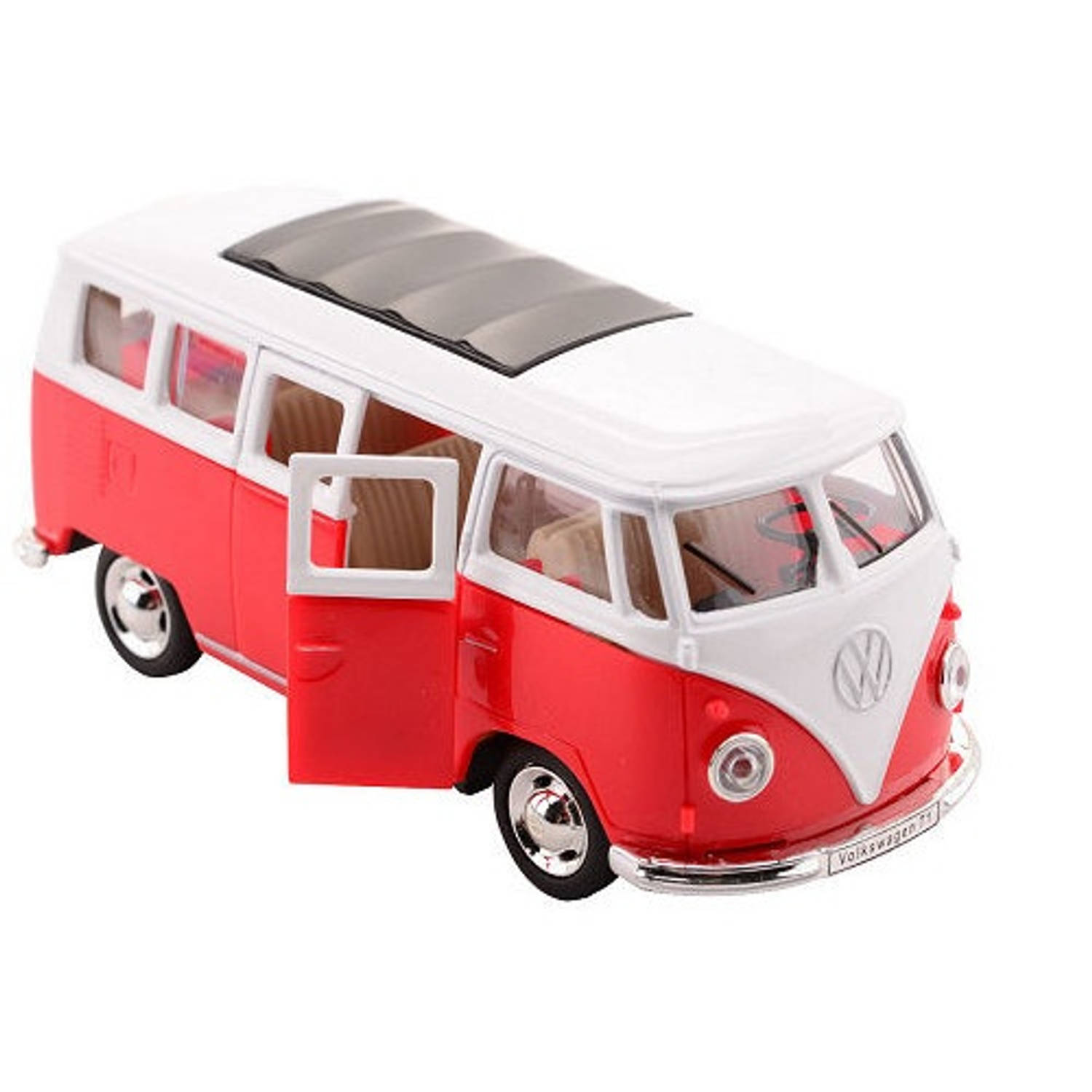 Johntoy Volkswagen Bus T1 1:30 Die-cast Pull Back Rood
