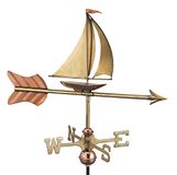 Good Directions 8803PR Cottage zeilboot windwijzer, gepolijst koper met dakmontage, puur koper