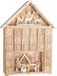 BRUBAKER Adventskalender om te Vullen - Kersthuis - 40 cm Houten Kerstkalender met LED-Verlichting