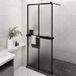 vidaXL Douchewand met plank Zwart 90x195 cm ESG-glas & Aluminium