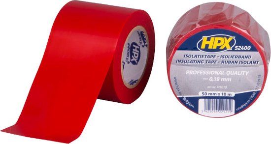 HPX PVC isolatietape - rood 50mm x 10m