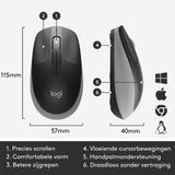Logitech M190 Muis Zwart/Grijs