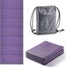 Unyqoos® Tapis de yoga pliable 5 mm – Antidérapant, PVC, Portable, Violet