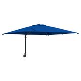 vidaXL Stokparasol Azurblauw 248,5 x 247,5 x 160 cm Polyester en Staal