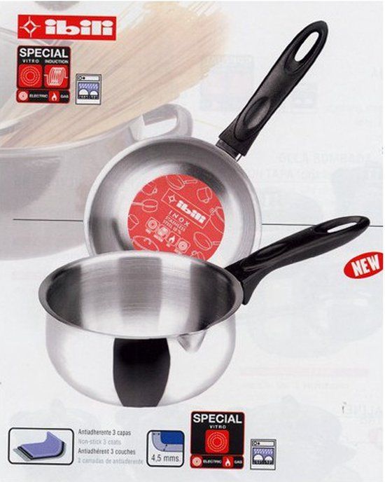 Ibili Clasica Steelpan - 10cm - RVS - Zwart/Zilver