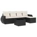 VidaXL Loungeset met kussens, poly rattan, zwart