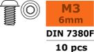 Revtec - Vis à tête cylindrique à embase - Six pans creux - M3X6 - Acier - 10 pièces