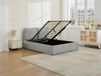 Vente-unique Bed met opbergruimte stof lichtgrijs 140 x 190 cm