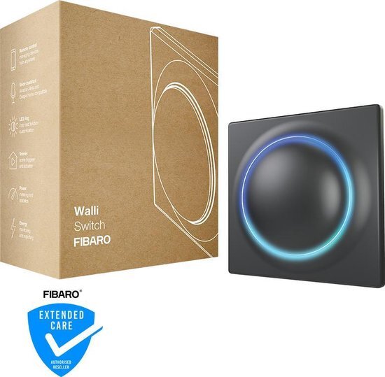 Fibaro Walli Switch | Dubbele schakelaar | Antraciet