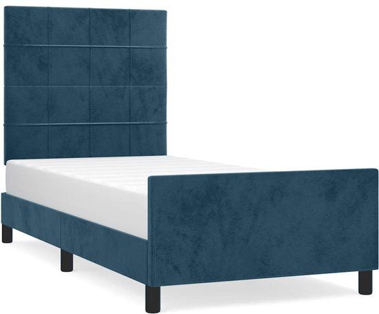 vidaXL Bedframe fluweel donkerblauw 100x200 cm