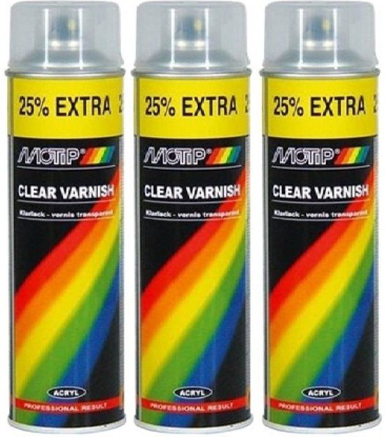 Motip Blanke Hoogglans Acryllak - 500 ml - 3 Stuks