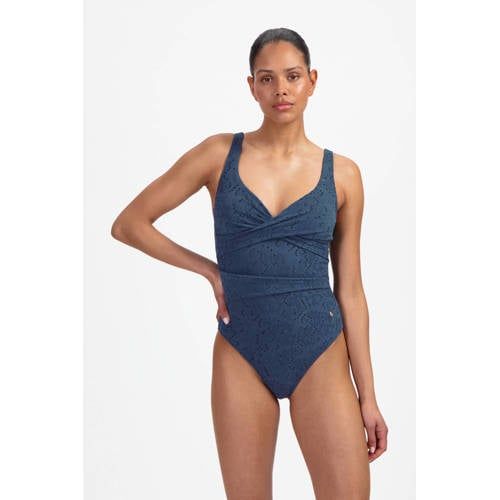 Beachlife halter badpak broderie anglaise donkerblauw