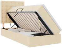 vidaXL LED opbergbed met matras Crème 100 x 200 cm Stof