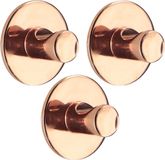 Tendance Plakhaakje rond - 3x stuks - Diameter 4 cm - Zelfklevend - Zink - Koper