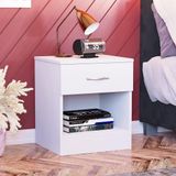 Merkloos Vida Designs Wit nachtkastje met 1 lade
