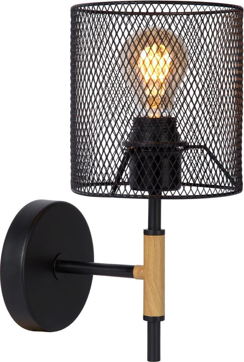 Lucide BASKETT - Wandlamp - 1xE27 - Zwart