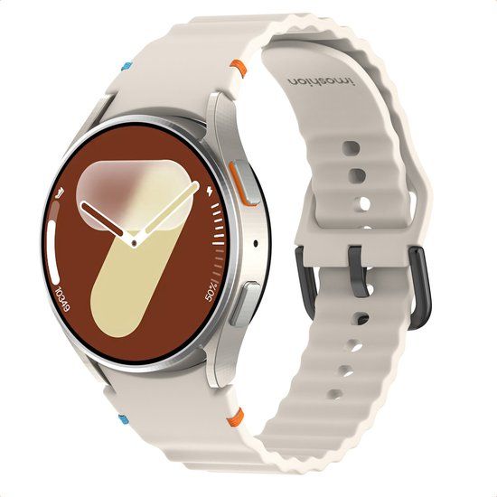 imoshion Wave Siliconenband - Geschikt voor Samsung Galaxy Watch 4 / 5 / 6 / 7 / FE (20 mm) - Starlight