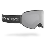 Black Crevice Skibril met cilindrische glazen, zwart/zilver gespiegeld